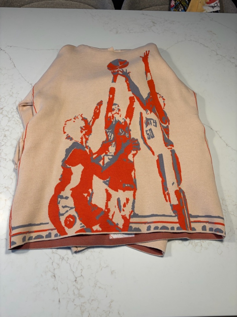 WNBA Cream WNBA Hoodie with Orange & Gray Lettering